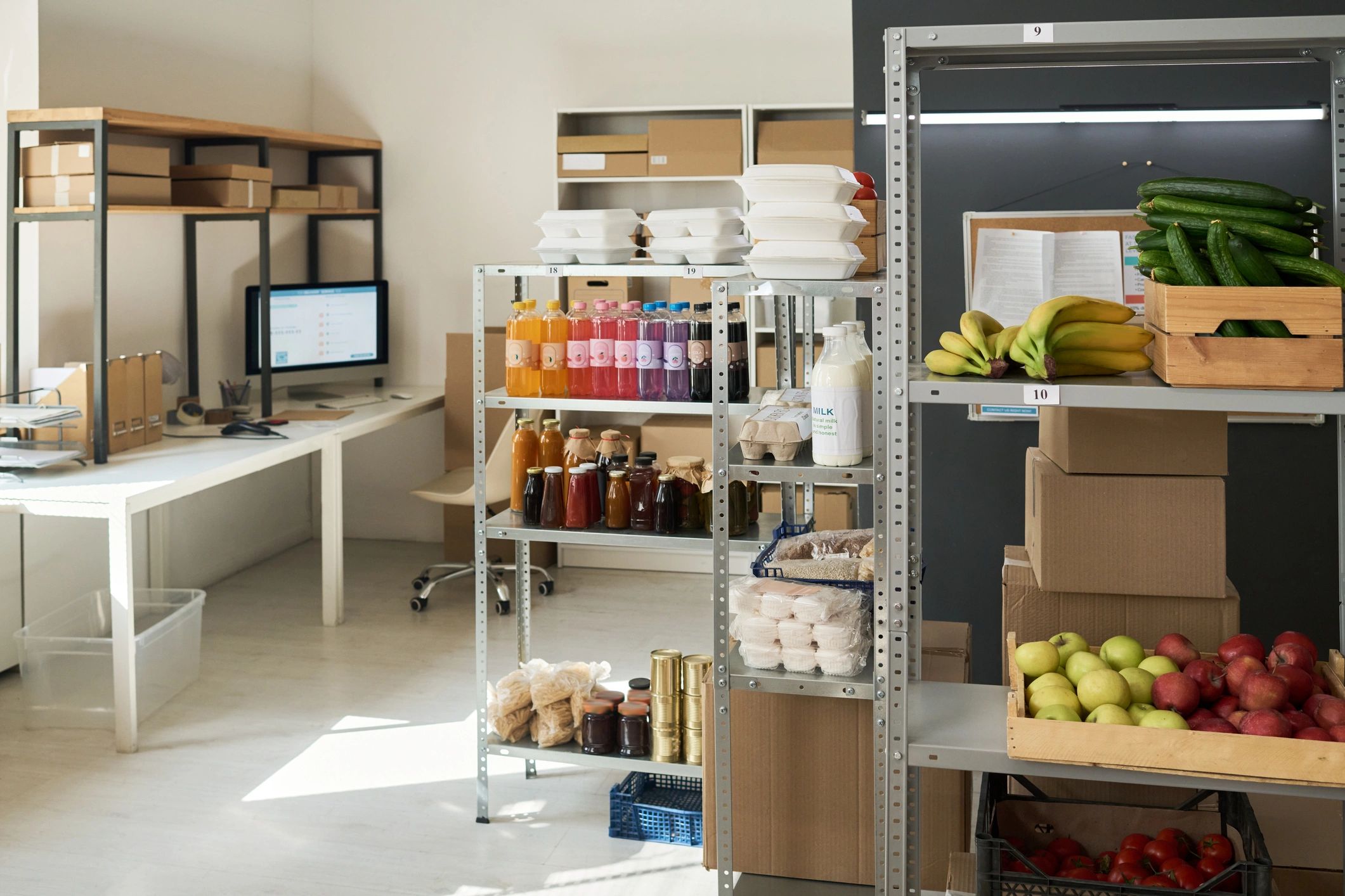 Fresh produce prepared for wholesale distribution